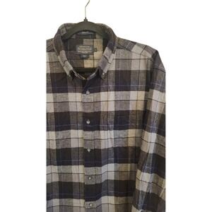 Pendleton Men's Casual Button Down Shirt - Black and Gray Plaid